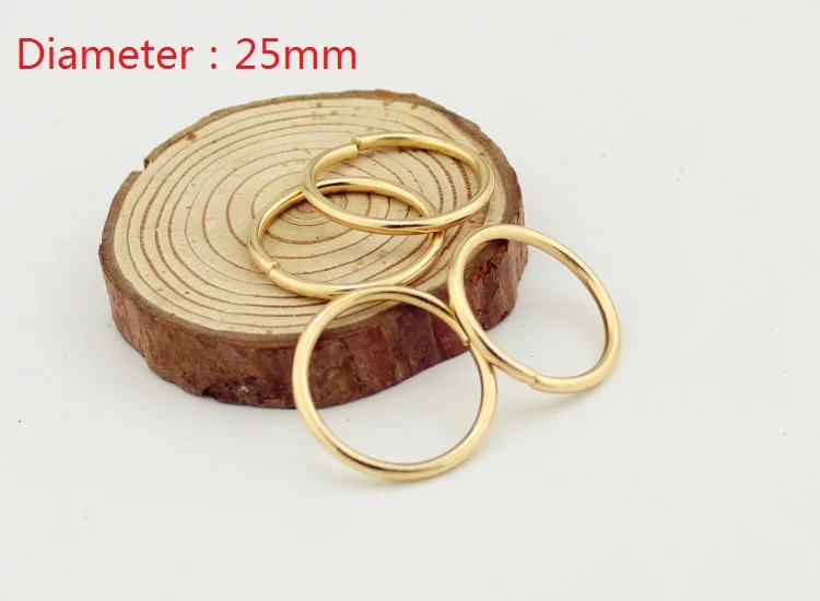 25mm gold 10 шт. 3 размера кольца из сплава цинка высокого качества круглые пряжки износостойкое кольцо аксессуары для кожевенных ремесел сумки части промо - Цвет: 25mm gold