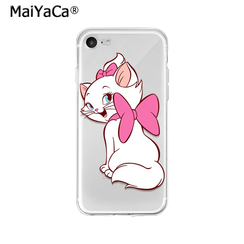 MaiYaCa розовый мультяшный аристократ Marie Cat TPU мягкий чехол для телефона Apple iPhone 8 7 6 6S