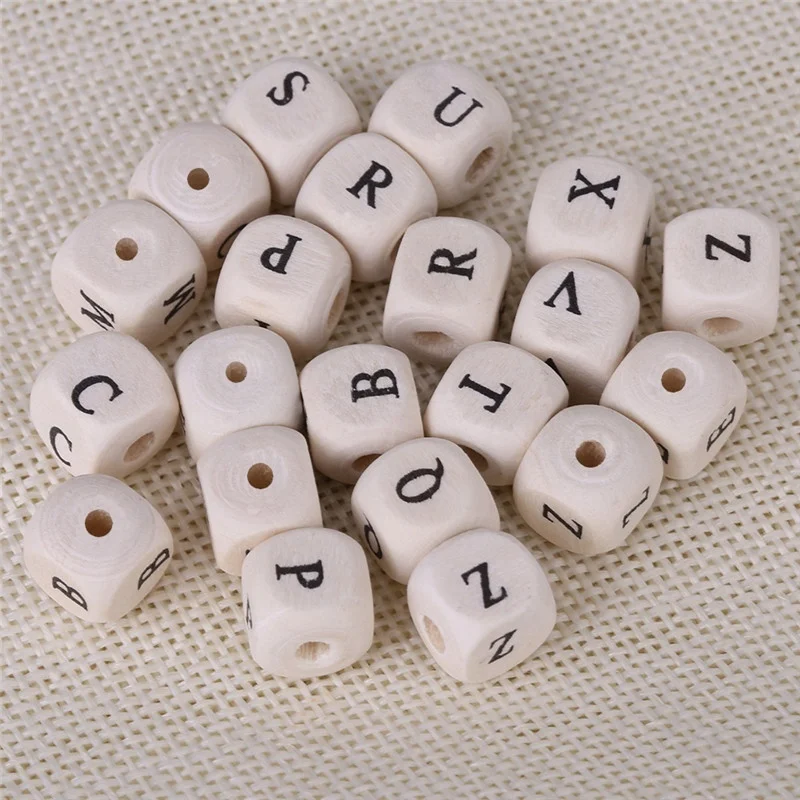 800pcs Per Lot 8mm-10mm Charms Colorful Square Beads Wood Hole Letter Alphabet Beautiful DIY Spacer for Jewelry Making | Украшения и