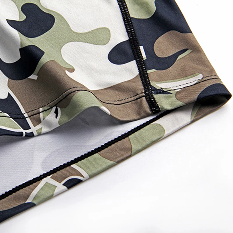 Мужская камуфляжная Джерси для велоспорта компрессионная Облегающая рубашка с