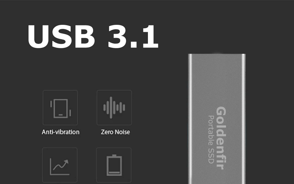 Goldenfir новейший товар портативный SSD USB 3,1 64 Гб 256 Гб внешний твердотельный накопитель для бизнеса и бизнеса