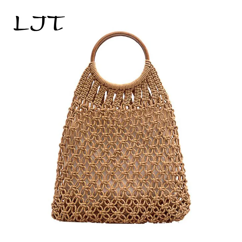 Женская плетеная Сумка LJT сетчатая Сумка-тоут с плетеным ремешком 2019 | Багаж и