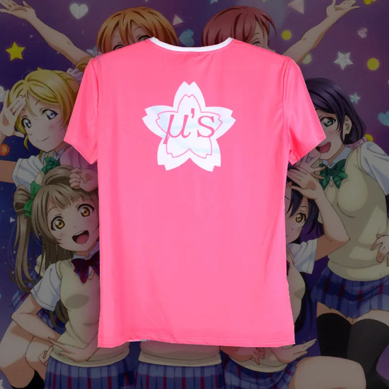 LoveLive! U's Aqours футболка Косплей Костюм Love Live Minami Kotori летняя футболка с короткими рукавами повседневные футболки