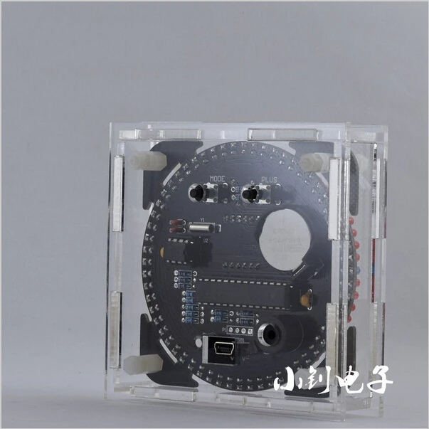 DIY Kit DS1302 вращающийся светодиодный электронные цифровые часы 51 SCM обучения доска с