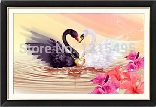 Needlework 50*30cm diamond painting swans pasted full home wall decorative free shipping A017 | Дом и сад
