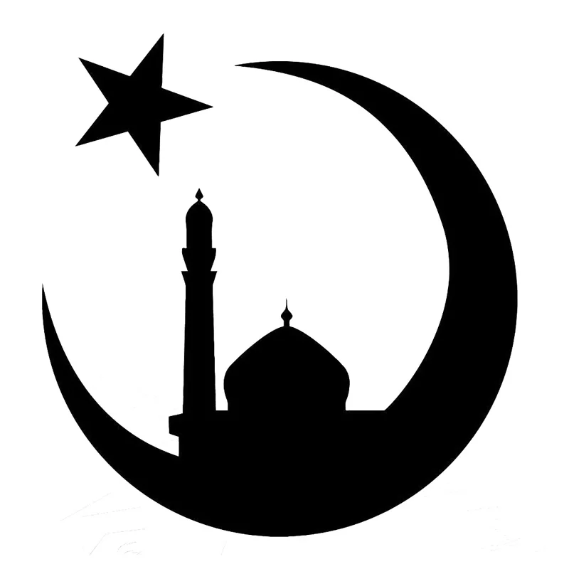 

15.9cm*16.8cm Islam Mosque Muslim Fashion Decor Vinyl Car Sticker Black