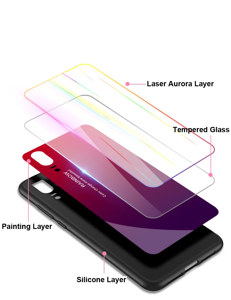 Лазерный БЛЕСК закаленное стекло Крышка для Vivo NEX A S чехол градиентной расцветки
