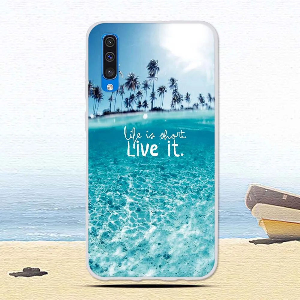 Чехол для Samsung Galaxy A50 A 50 цветной защитный чехол с принтом кота Мягкие силиконовые