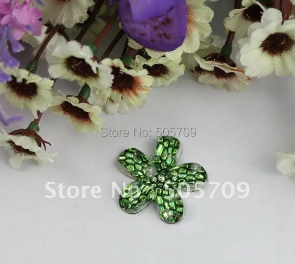 

Бесплатная доставка 80 шт. Зеленое Гнездо Акриловые стразы цветок плоский кабошон 30 мм #22212