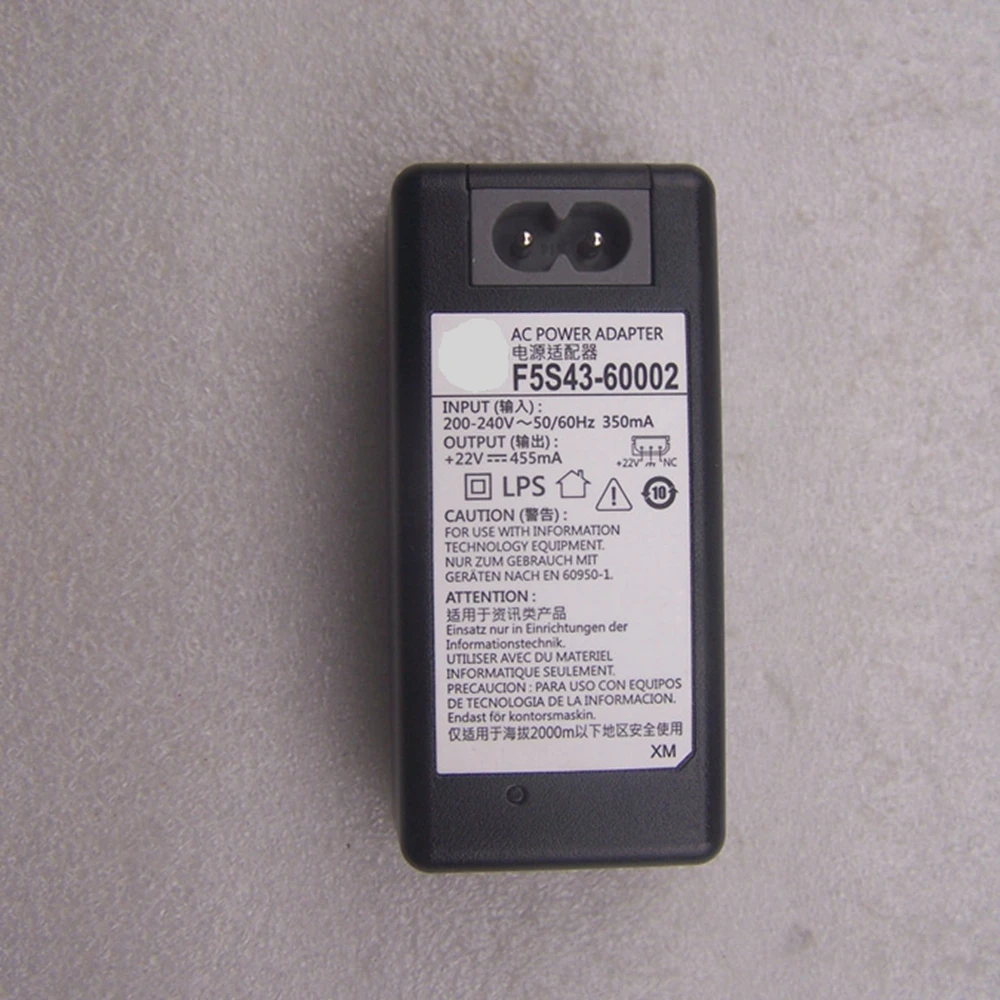 22V 455MA AC DC адаптер зарядное устройство для принтера hp 1112 2130 2132 принтер источник питания 22V 455MA F5S43-60002 60001