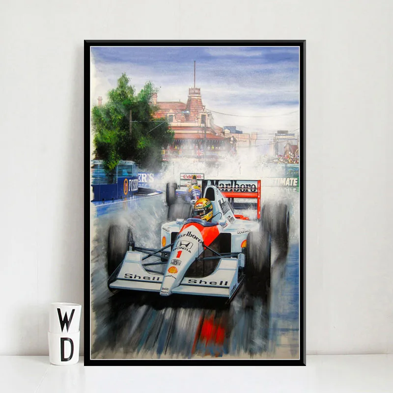 P726 картина маслом Ayrton Senna Sport F1 Racing Star Champion художественная живопись Шелковый Холст