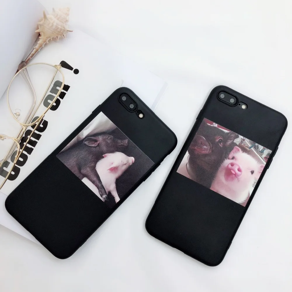 Милый мультфильм поросенок печати мобильного телефона чехол для iphone 5 5S SE 6 6s 6plus 7 8
