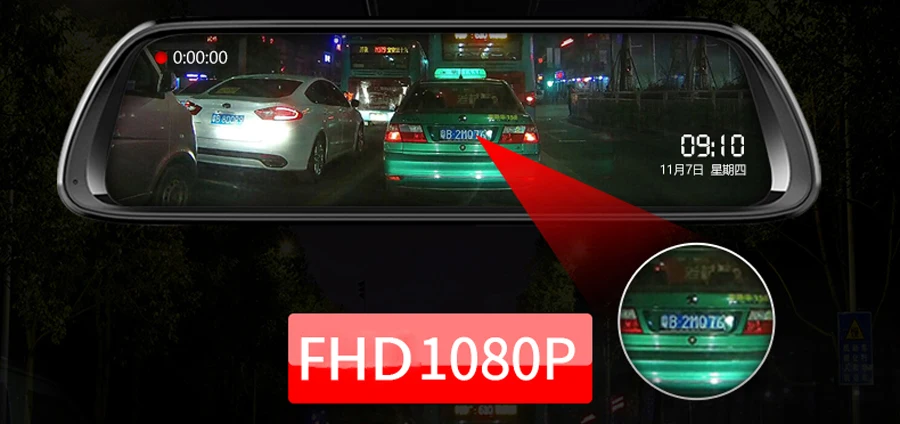 WHEXUNE, 10 дюймов, ips, сенсорный экран, Full HD, 1080 P, зеркало заднего вида, Автомобильный видеорегистратор, камера с двойным объективом, ночное видение, мониторинг парковки