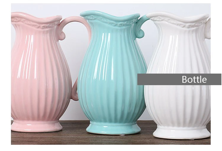 Сельский чайник ваза для цветов чистый цвет серый розовый синий белый горшок
