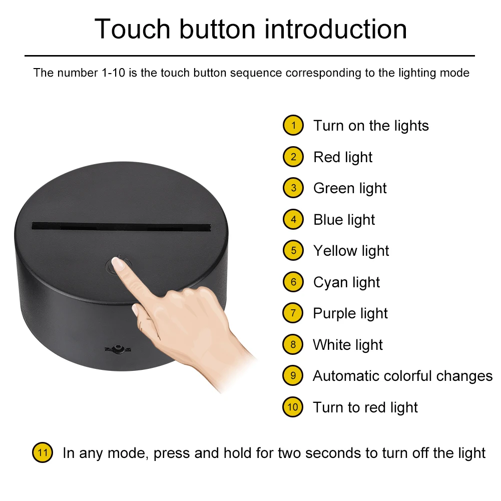 3D Светодиодная лампа для футбола с сенсорным управлением светодиодный