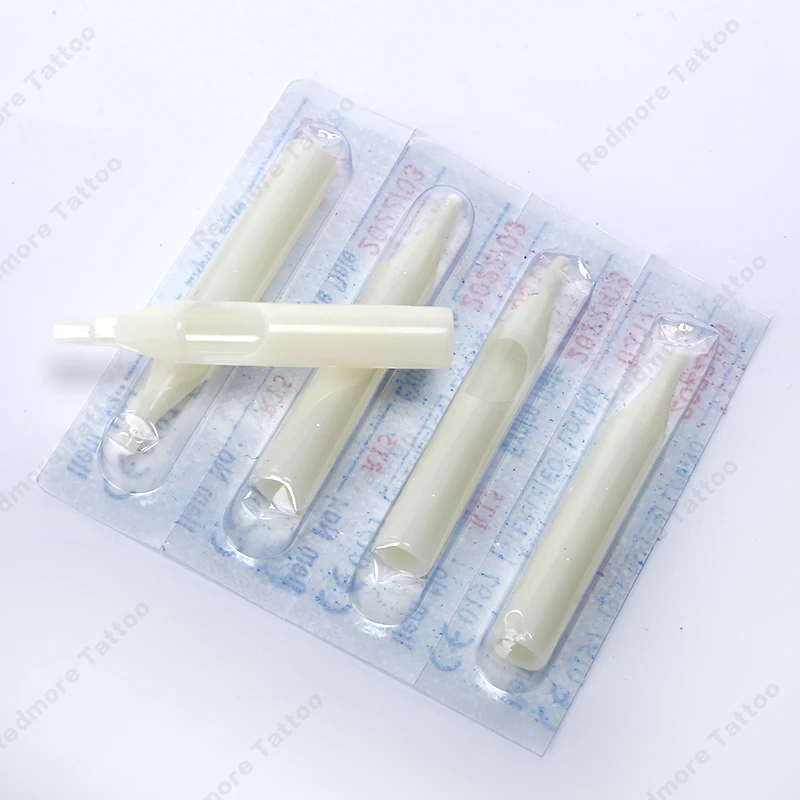 Одноразовые кончики для татуажа 50 шт. белые 9 футов предварительно стерилизуемые
