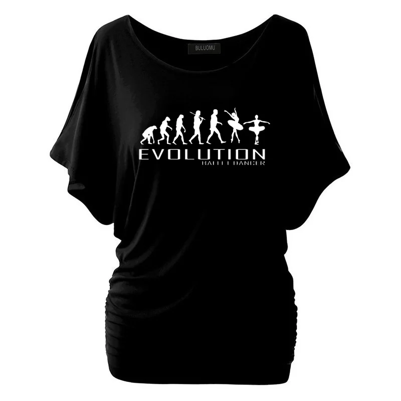 

New Fashion woman T - shirt Fashion clothing Evolution Of Ballet Dancer Tee Women Short Sleeve tops