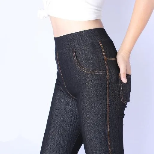 Женские джинсовые брюки Deporte черные синие джинсы с карманами в стиле ретро