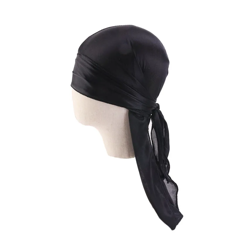 Детская шелковая Кепка Durag для мальчиков с длинным хвостом Пиратская в стиле хип