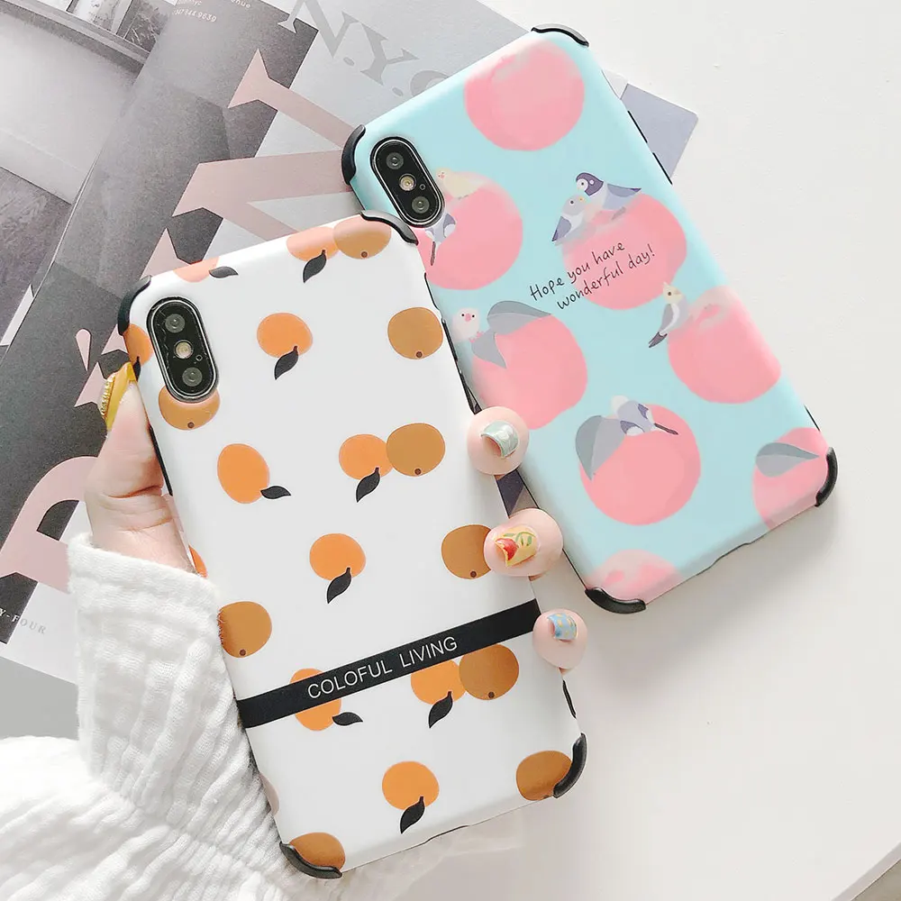 RAXFLY противоударный чехол для iPhone XR X XS Max фрукты узорные Чехлы 7 8 6 6S Plus мягкая IMD