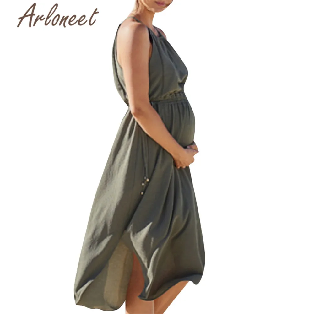 Одежда ARLONEET женское платье средней длины для беременных однотонные сексуальные