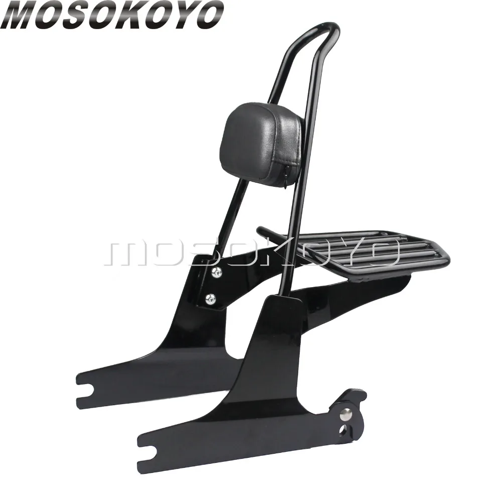 Черная подставка под спинку для мотоцикла Harley Softail Fatboy FLST FXST 2000-2005 с красным