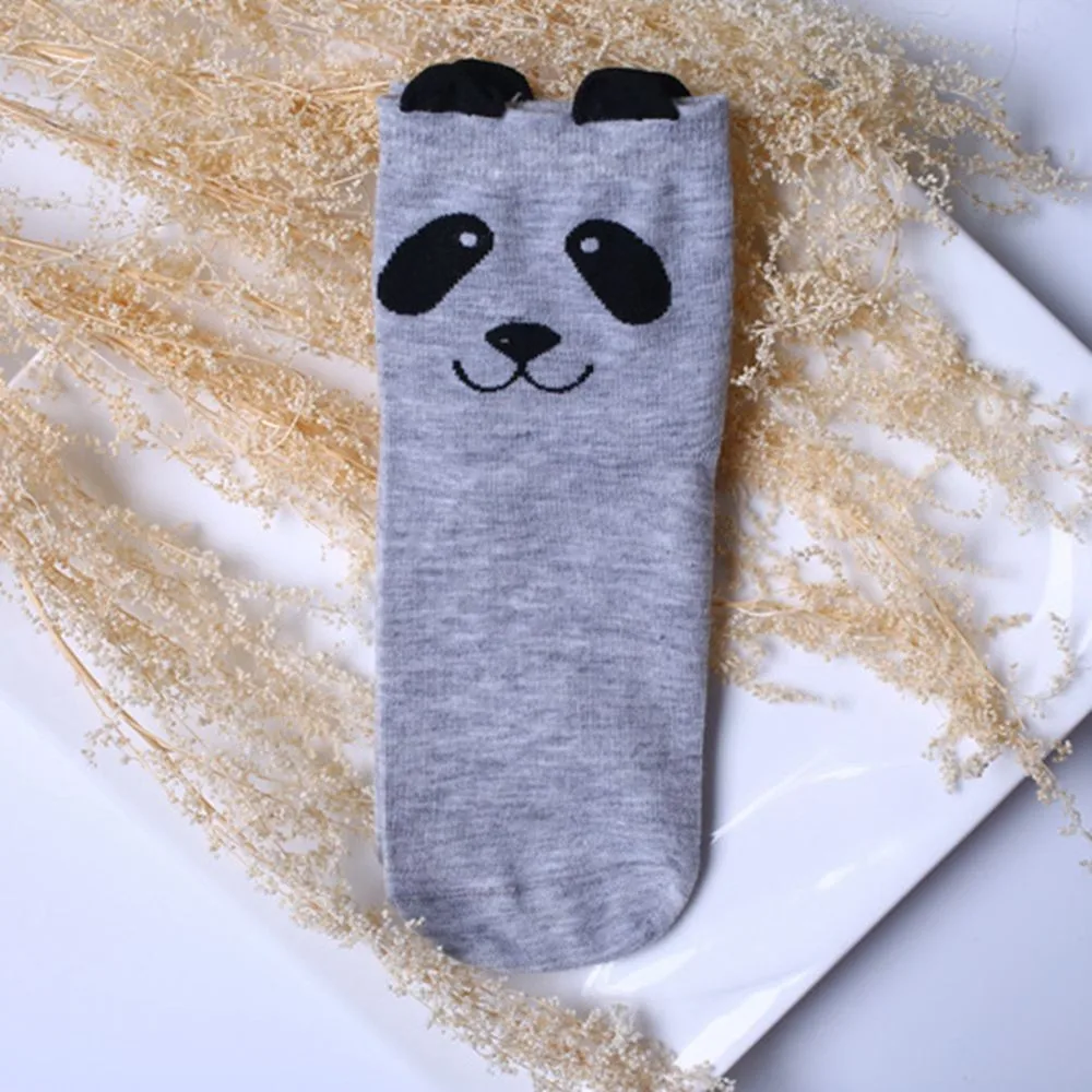 Носки с рисунком аниме для мужчин и женщин короткие милые панды девушек летние
