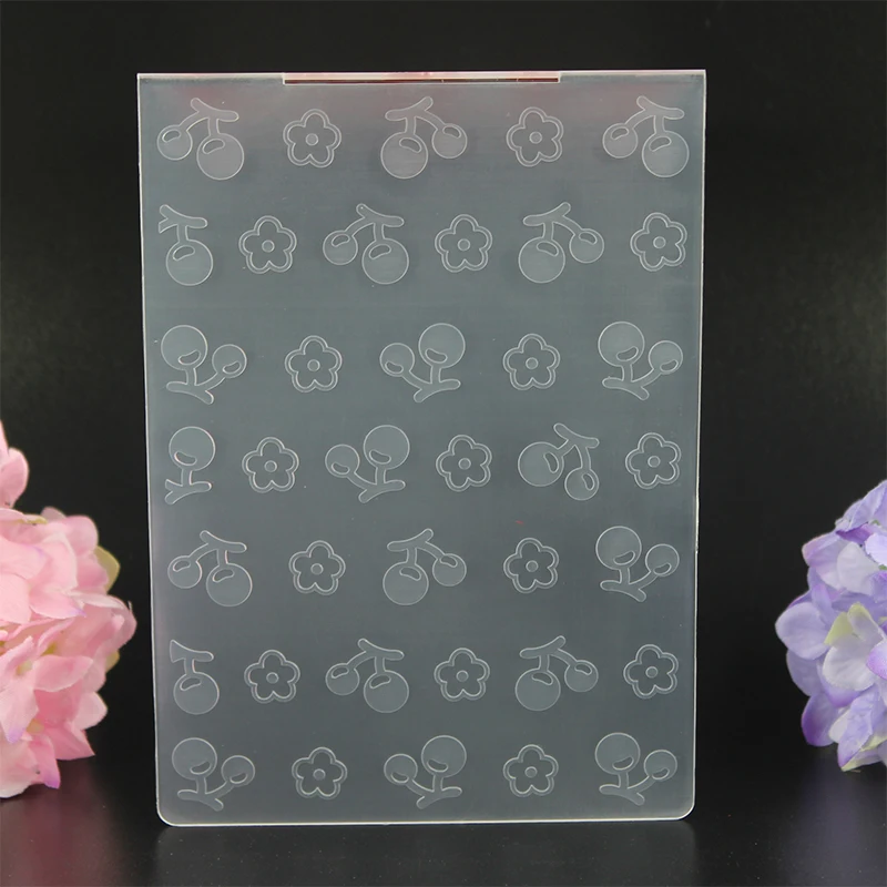 YINISE пластиковые папки для тиснения Шаблоны вырезания вишни DIY бумажные открытки