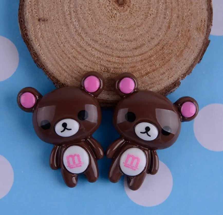 100 шт. полимерные бусины с милым медвежонком фигурки миниатюрные для