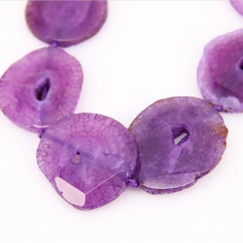 Большие бусины россыпью фиолетовые ограненные Агаты Подвески из бисера