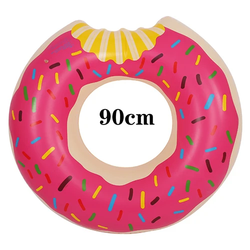 90cmPink Летний гигантский бассейн пончик Кольцо для плавания для взрослых супер большой Гигантский Пончик дети вечеринка Надувные игрушки спасательный буй игрушка - Цвет: 90cmPink