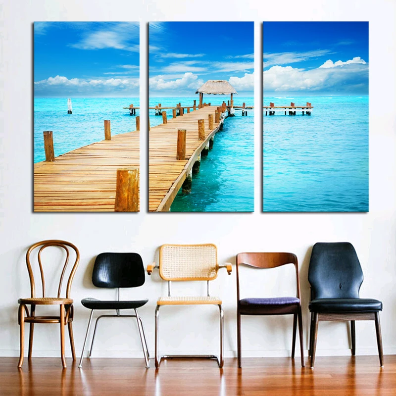 3 шт. Картина на холсте с изображением леса | Дом и сад