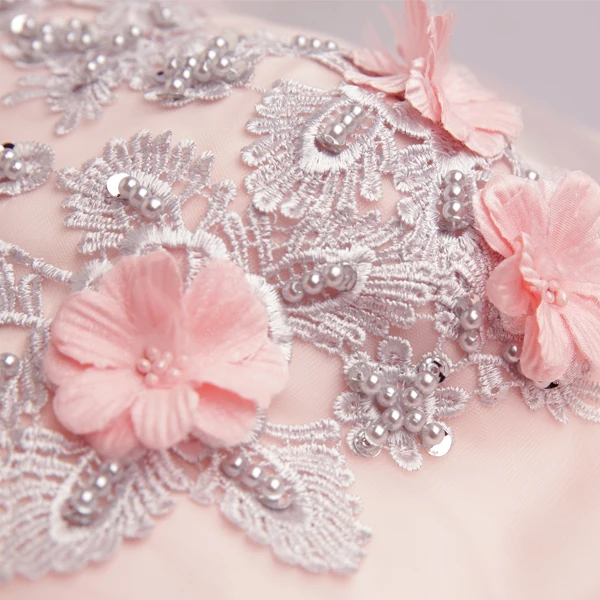 Платье женское розовое с длинным рукавом расширяющимся книзу для подружек