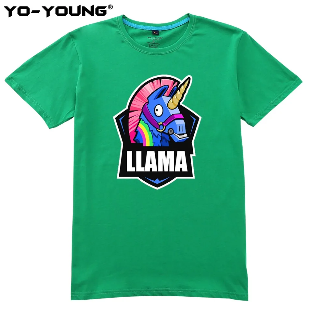 Yo-Young Men T-Shirt Funny LLAMA LOGO Print Game Fans T Shirts 100% Combed Cotton Casual Summer Top Tees Homme camisetas hombre | Мужская