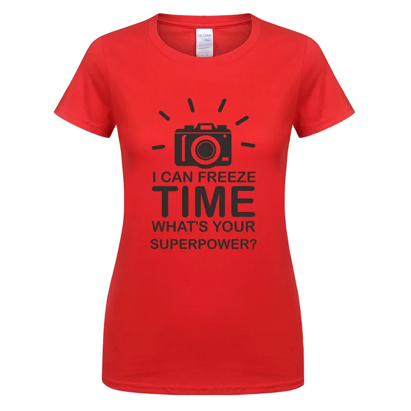 Omnitee фотограф Футболка женская Камера замораживание времени с коротким рукавом