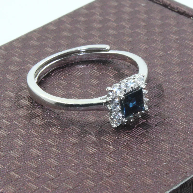CoLife Jewelry Natural Sapphire Ring for Engagement 4mm Princess Square Cut Silver 925 | Украшения и аксессуары