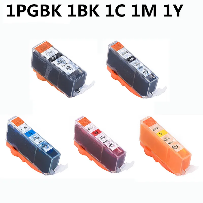 Для Canon PGI-525 CLI-526 полный чернильный картридж совместим с Canon Pixma MG6150 MG6250 MG5350 iX6550 MG5250 iP4850 iP4950 MG8150 - Цвет: 1PGBK 1BK 1C 1M 1Y