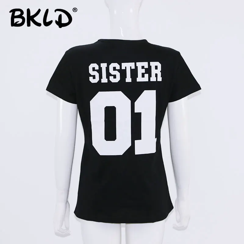 Женская футболка с короткими рукавами BKLD летняя принтом букв SISTER 01 коротким