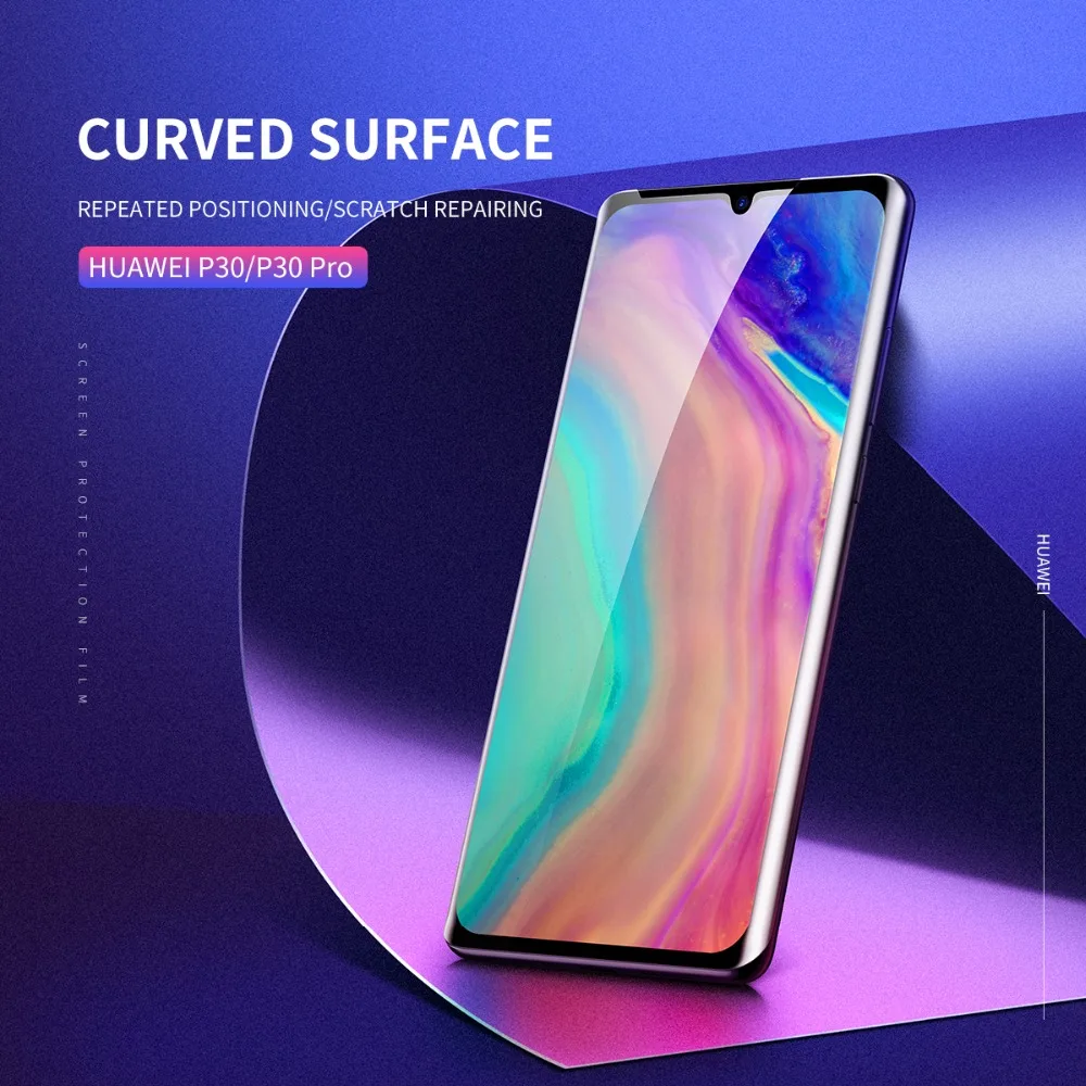Рок-н-0,18 мм с мультипокрытием изогнутая поверхность пленки для huawei P30 P30 Pro, кристально чистый гидрогель Экран протектор для huawei P30 P30 Pro