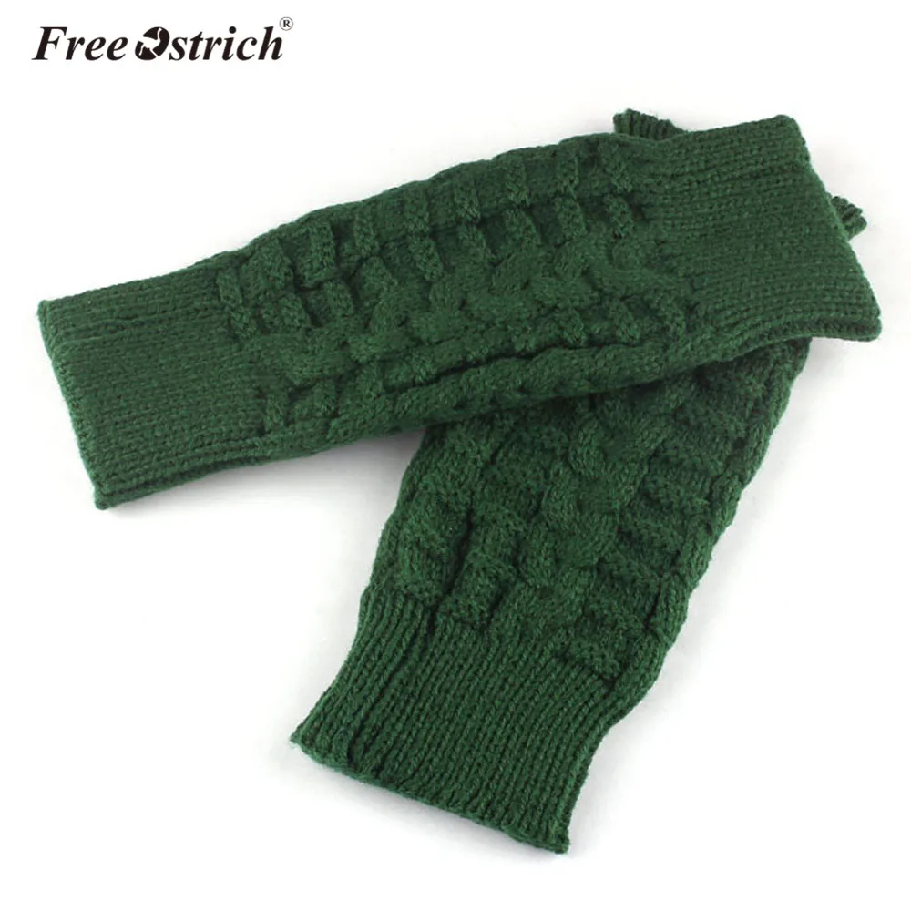 Перчатки Free Ostrich Новые однотонные теплые модные трикотажные пальцев Зимние перчатки унисекс мягкие теплые варежки ; Прямая поставка