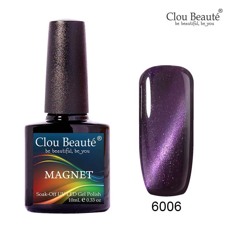 Гель лак для ногтей Clou Beaute кошачий глаз отмачиваемый Магнитный цветной