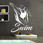 Плавать спортсмены наклейки на стену лето плавать мер виниловые наклейки на стену плавать ming бассейн Клубное оформление Плавание Спорт виниловое панно AC109