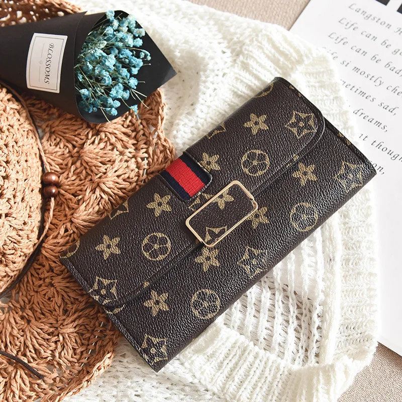 Waystone lady's wallet. Fold long lady purse print fashion multi-bit hand bag color girl purse. | Багаж и сумки