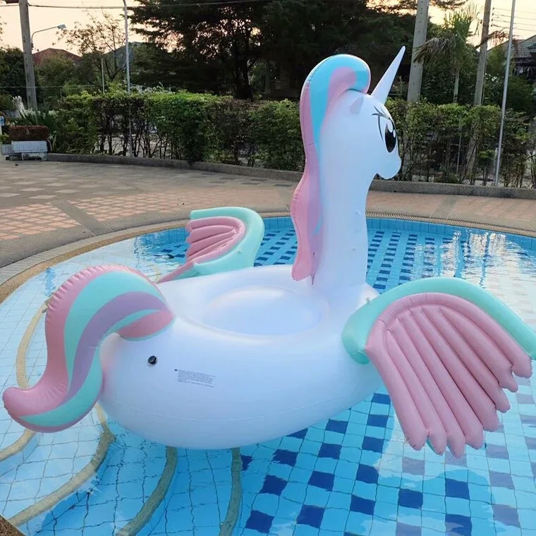 Ater Rainbow Pegasus крепление надувной круг для плавания мультфильм животное крепление цвет крыло Единорог плавательный матрац плавающий коврик