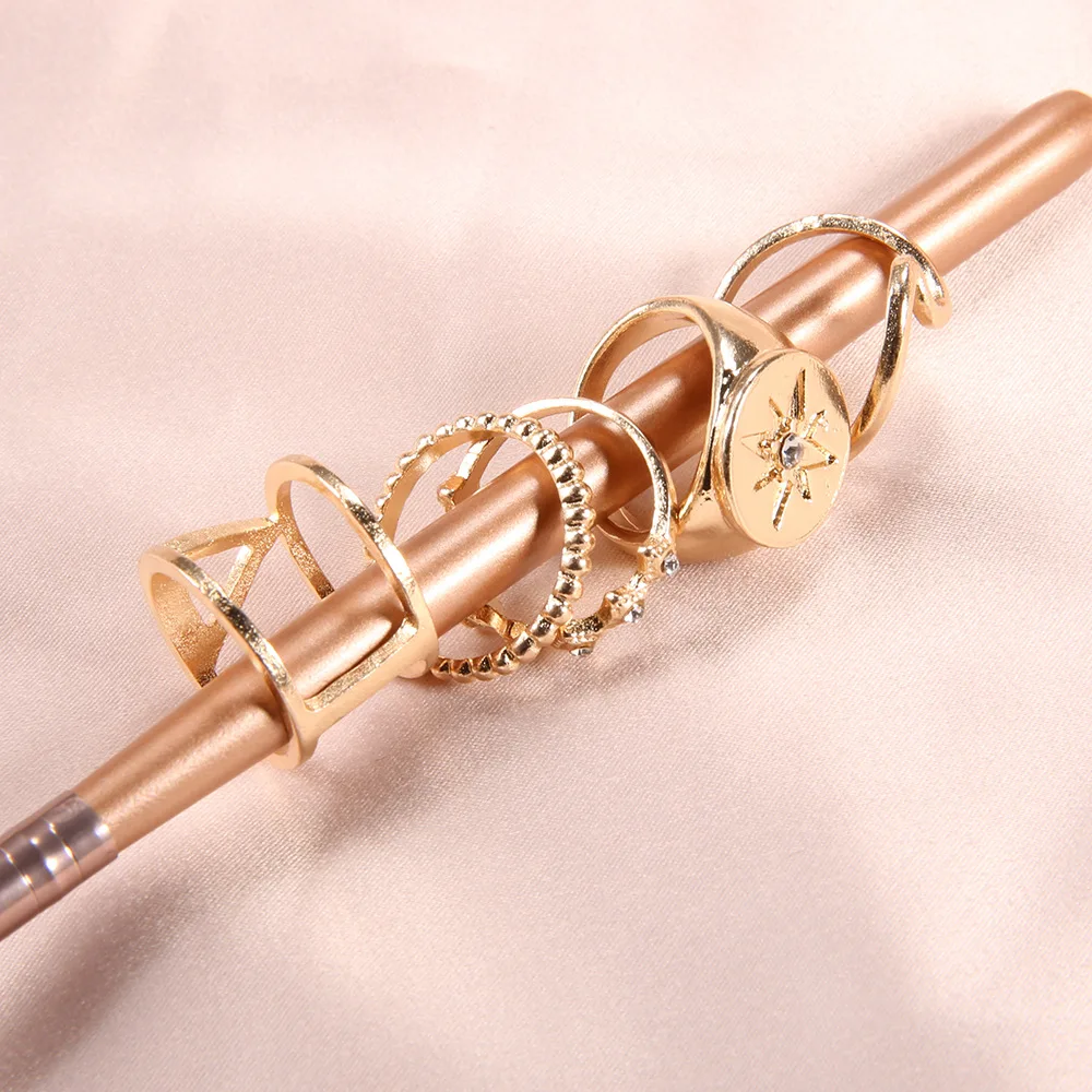 5 шт./компл. Мода солнце волна Треугольники Bague панк Совместное круг среднего