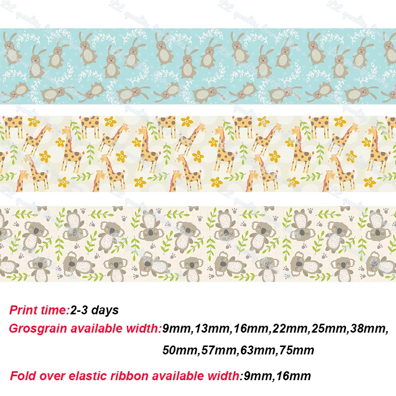

Симпатичного жирафа животных печатная корсажная лента мультфильм ленты тканевая лента для волос аксессуары вечерние украшения 50 ярдов