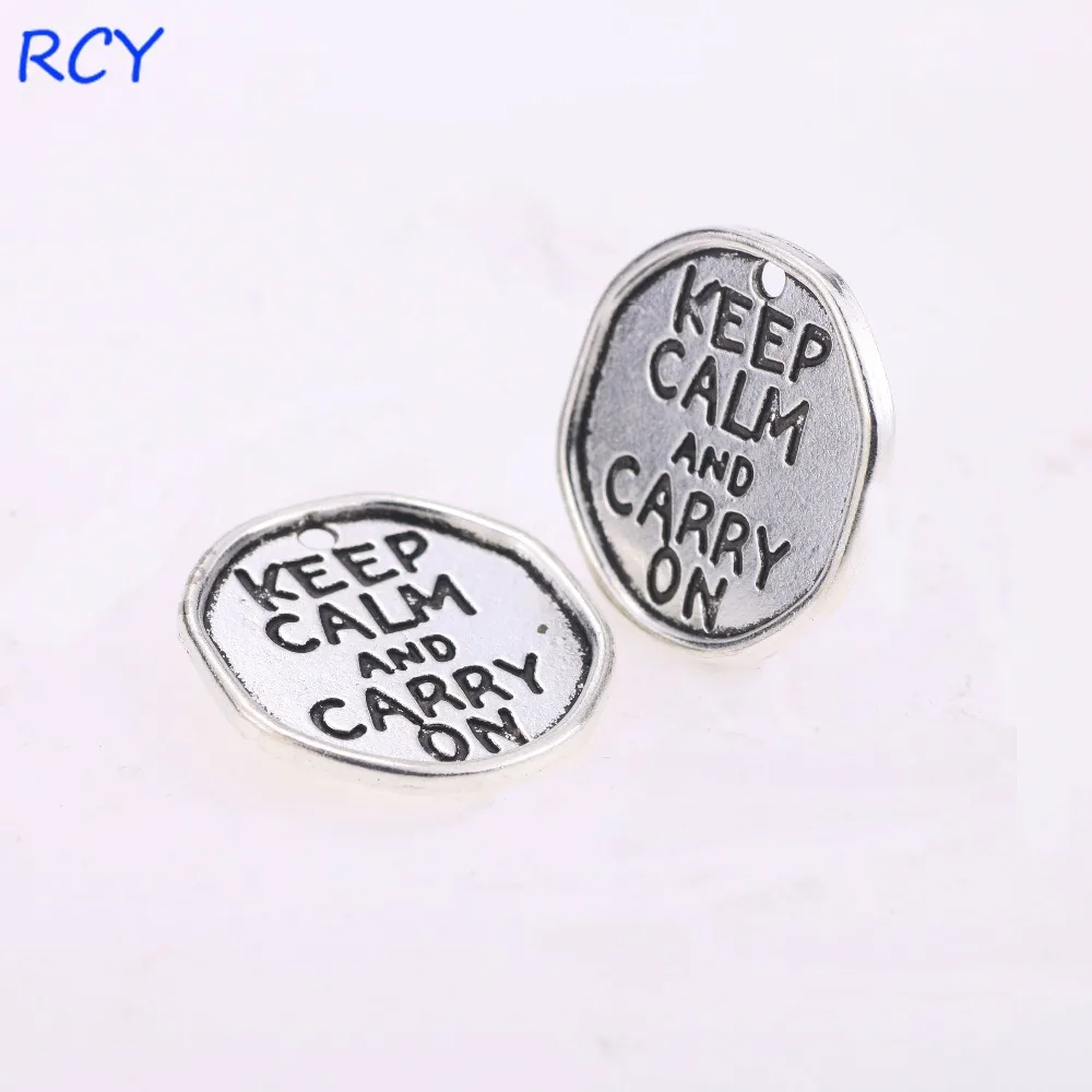 

Top Quality 5 Pieces/lot 27mm Letter Printed keep calm and carry on words charms pendant inspiration charm for jewelry making