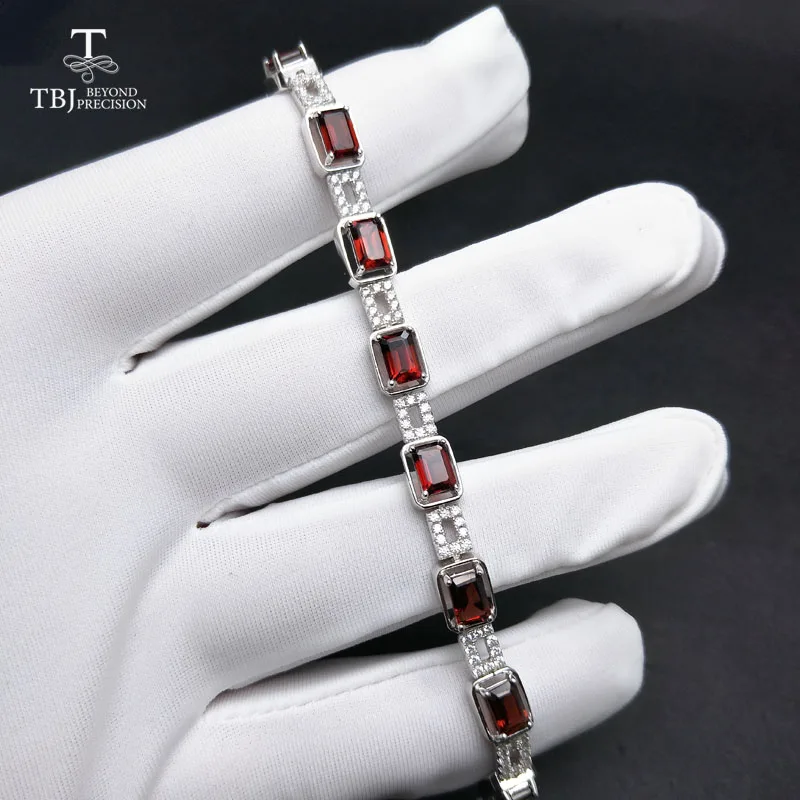TBJ Стерлинговое Серебро 925 пробы ослепительный 5ct красный гранат из Мозамбика