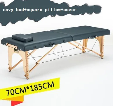 navy 185 см* 70 см кровать+ покрывало+ квадратная подушка, спа тату Красота Мебель портативная складная Массажная кровать лицевой стол для массажного салона - Цвет: navy