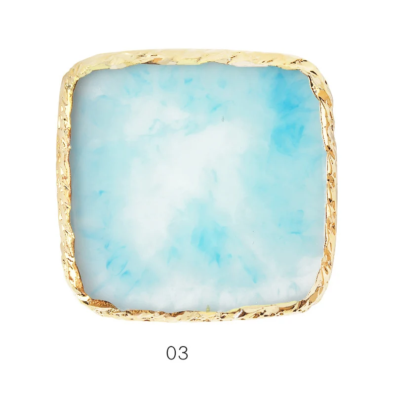 blue Резиновый Агат кусок поднос для маникюра макияж Органайзер настольный органайзер для хранения квадратный дисплей инструмент - Цвет: blue
